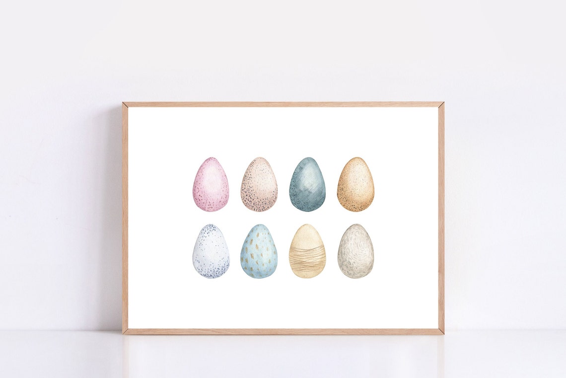 Watercolor Easter Eggs Pastel Spring Holiday Farmhouse Decor Poster - Image 4