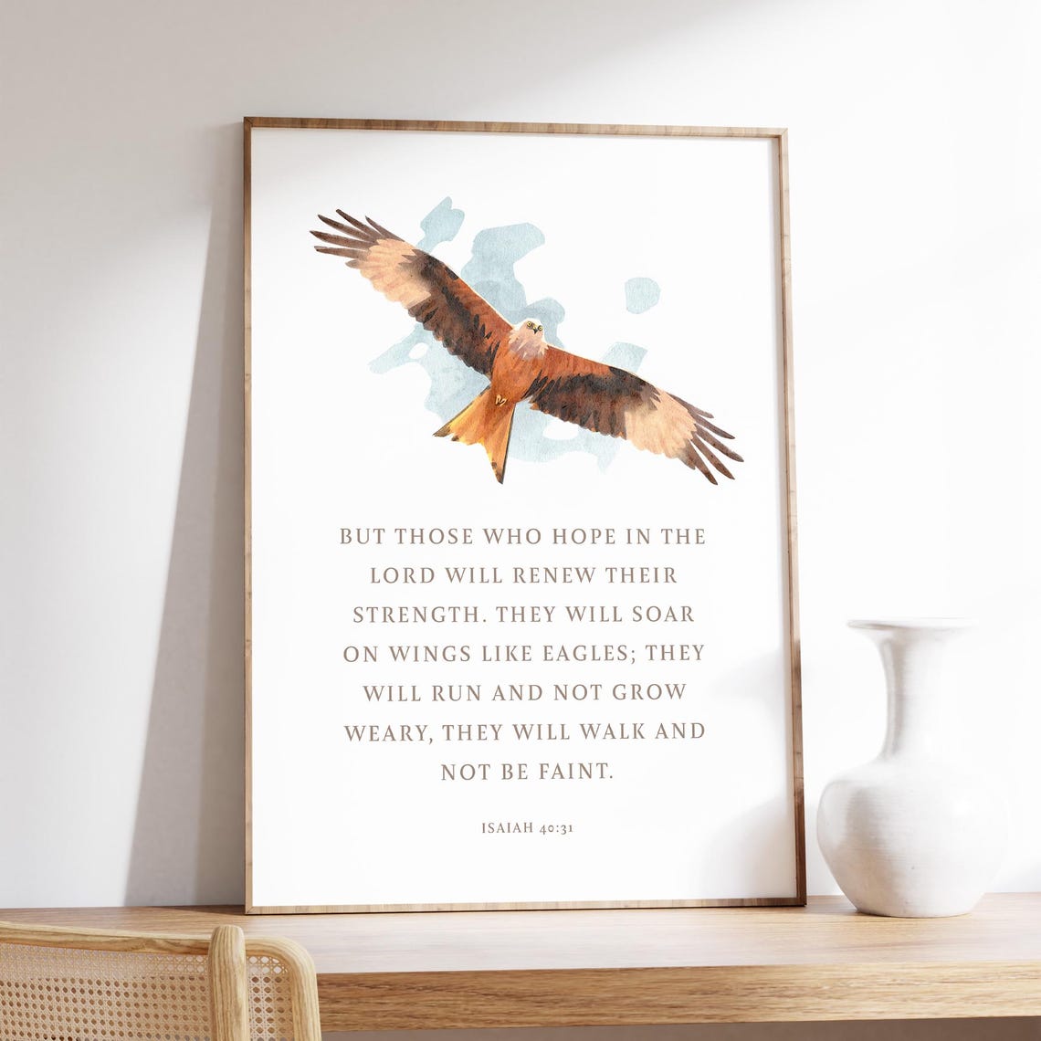 Isaiah 4031 English Wings Like Eagles Renew Strength Scripture Poster - Image 3