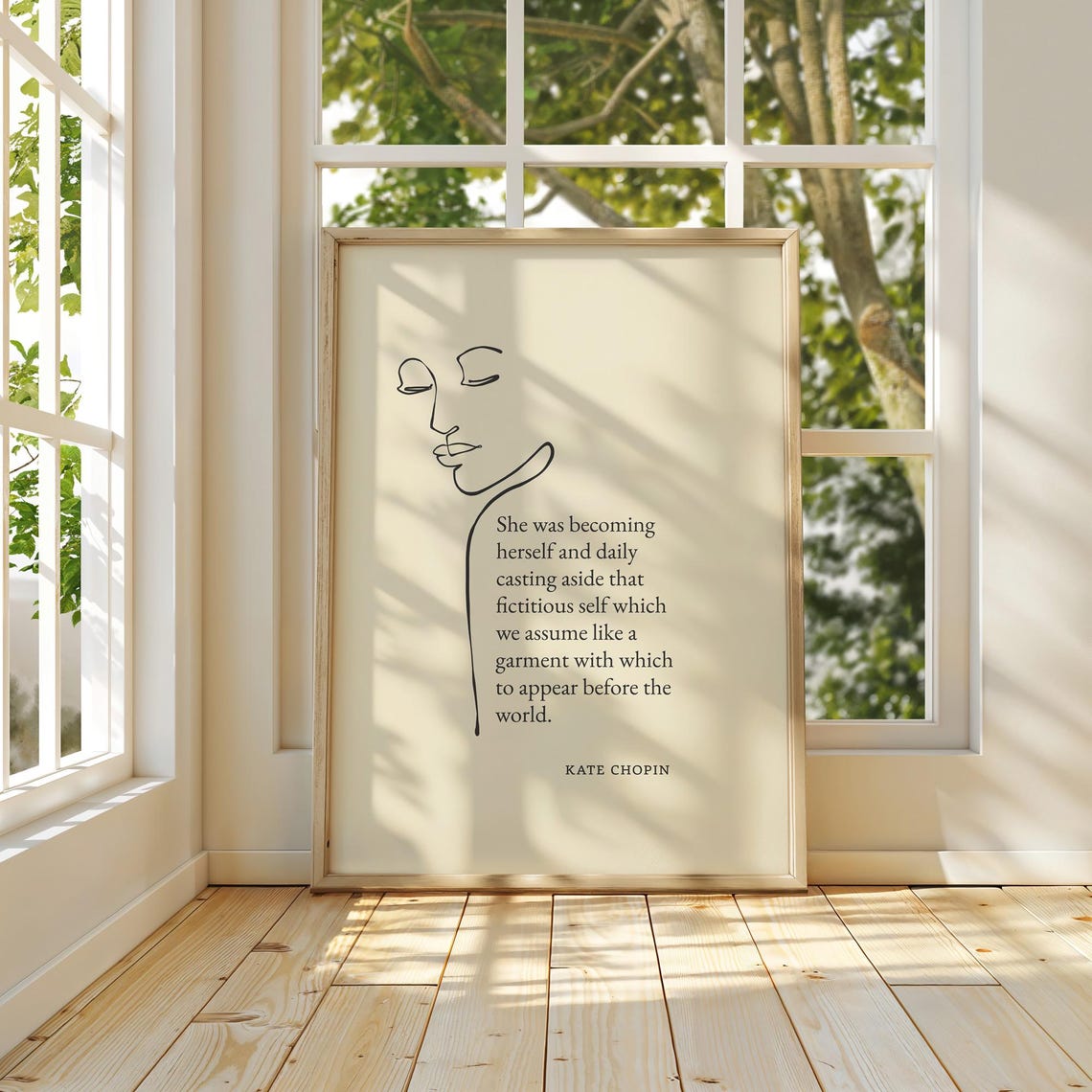 Kate Chopin She Was Becoming Herself Feminist Line Art Quote Poster - Image 5