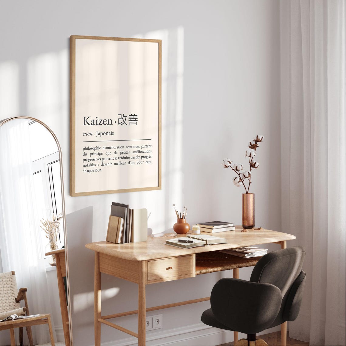 Kaizen Japanese Definition French Philosophy Continuous Growth Poster - Image 2
