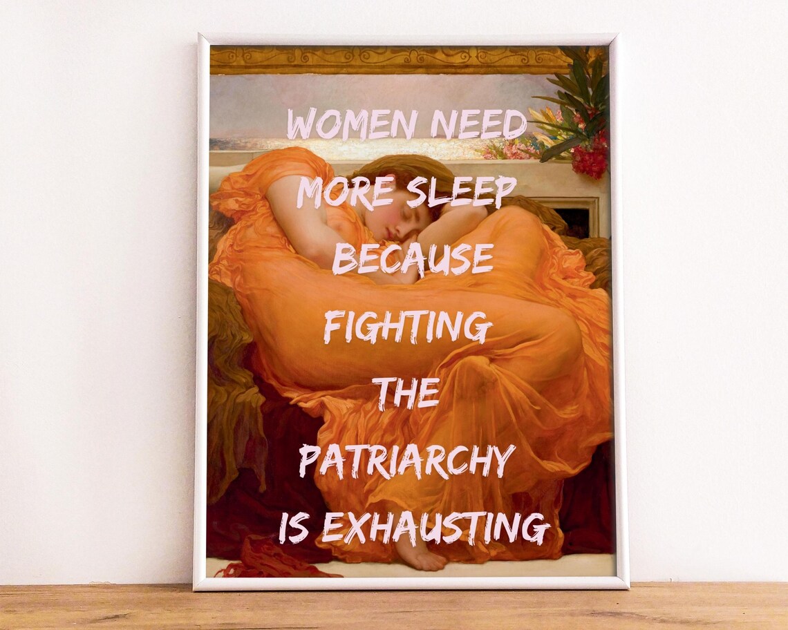 Women Need More Sleep Flaming June Feminist Classic Art Quote Poster - Image 2