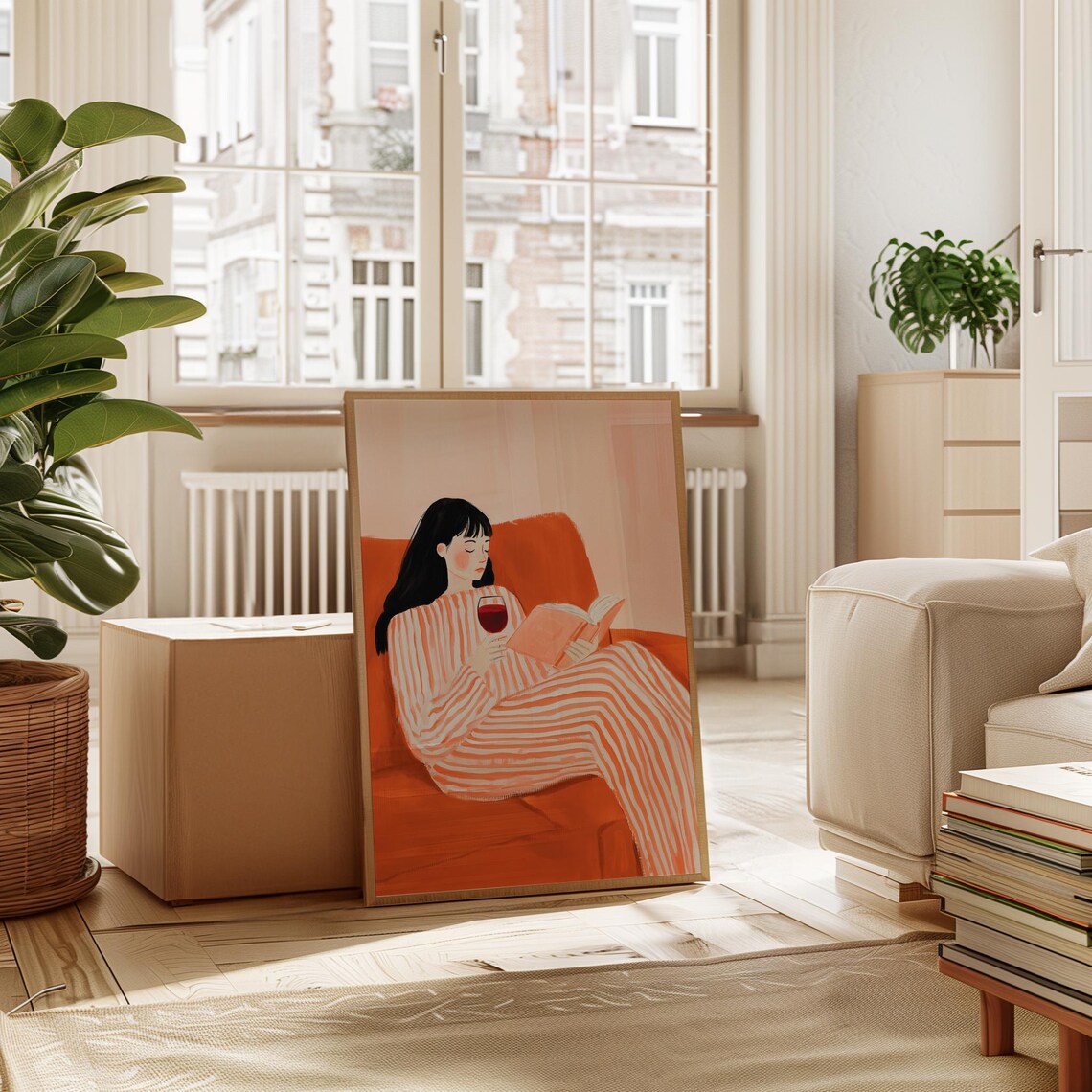 Reading Woman, Contemporary Abstract Portrait - Image 2