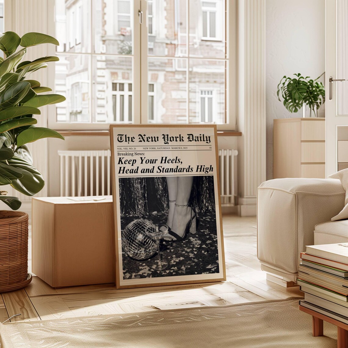Keep Your Heels Quote, Vintage New York Times Art Print - Image 4