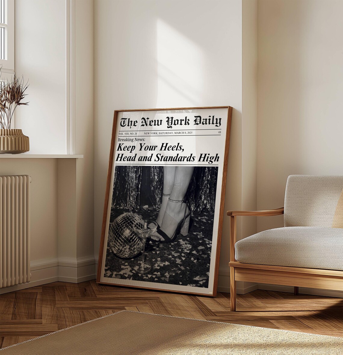 Keep Your Heels Quote, Vintage New York Times Art Print - Image 5