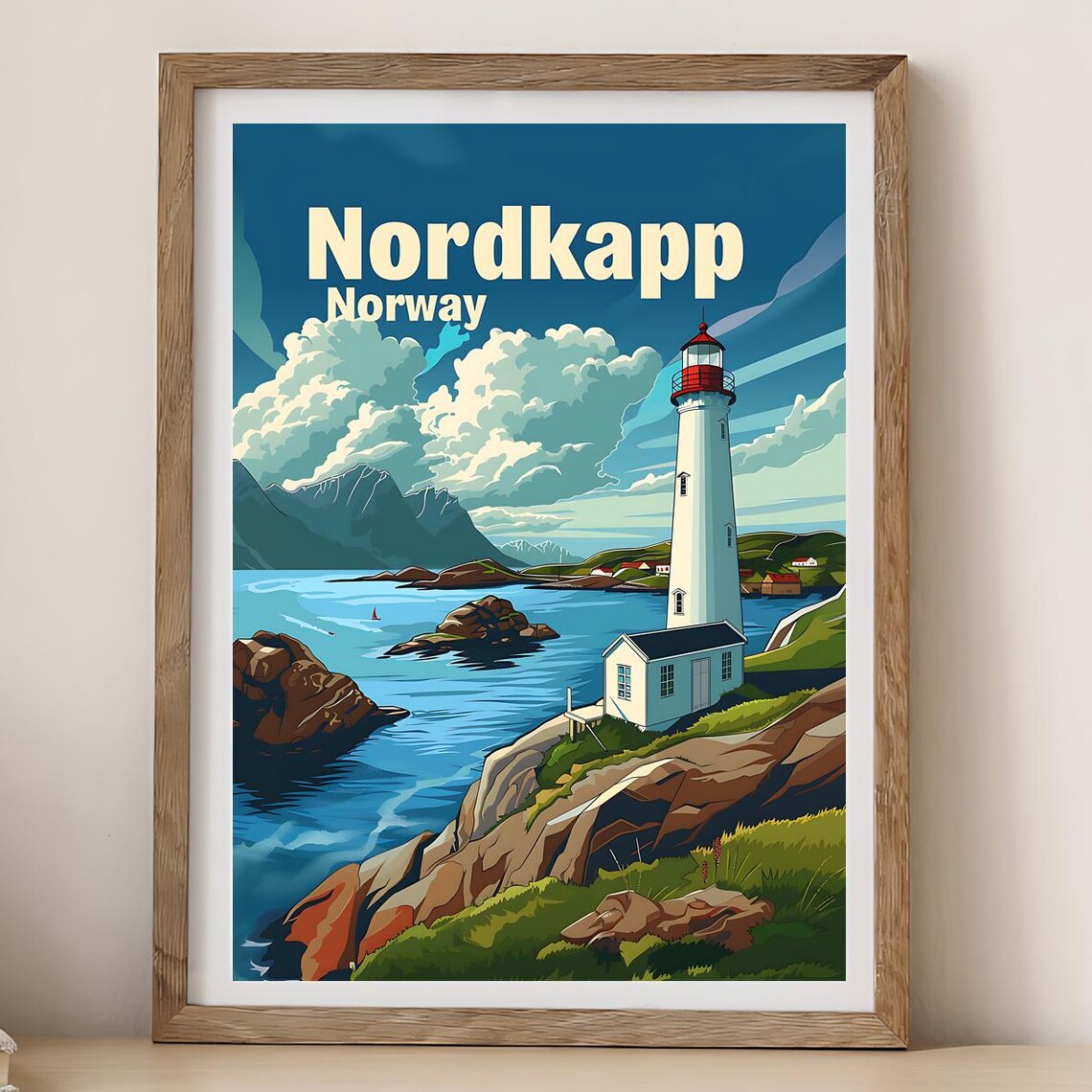 Nordkapp Norway Vintage Travel Poster