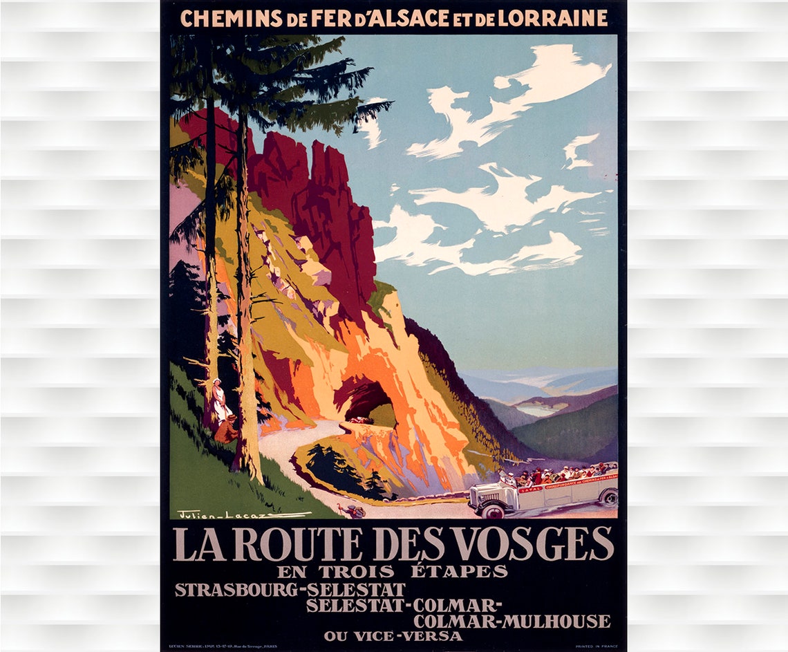 Alsace Lorraine Railway La Route des Vosges Mountain Road Poster