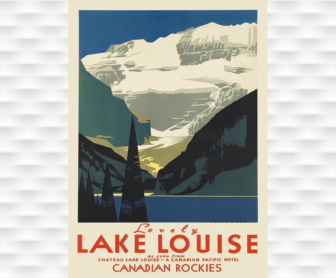 Lake Louise Canada Vintage Travel Poster