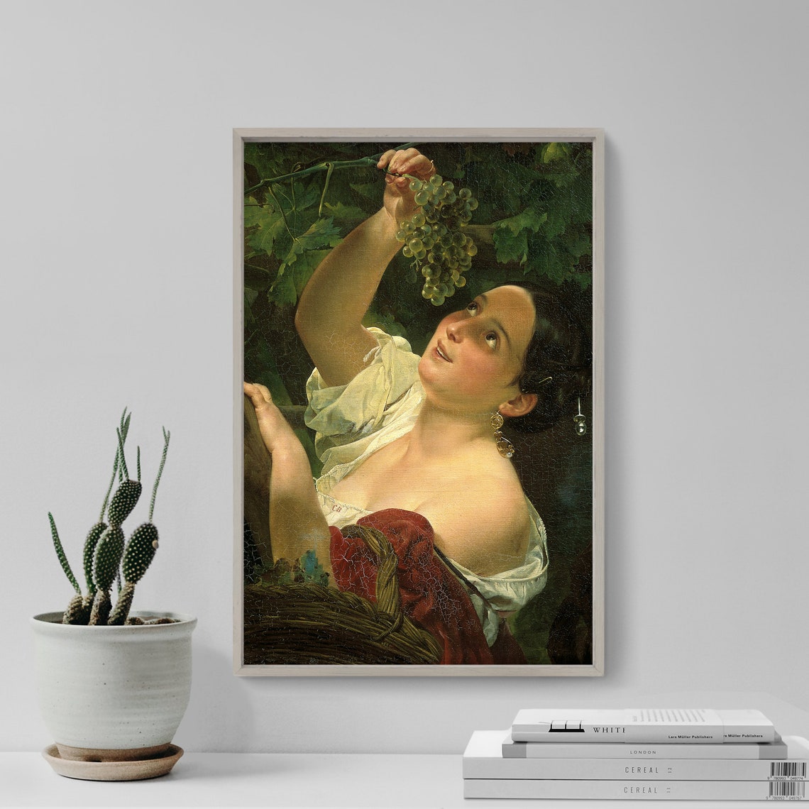 Bryullov Italian Midday Woman With Grape Cluster Classic Poster