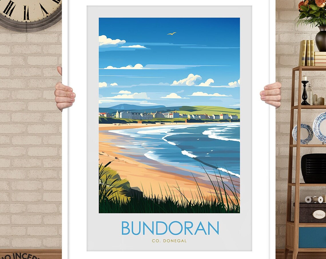 Bundoran Travel Poster, Irish Seaside Landscape - Image 3