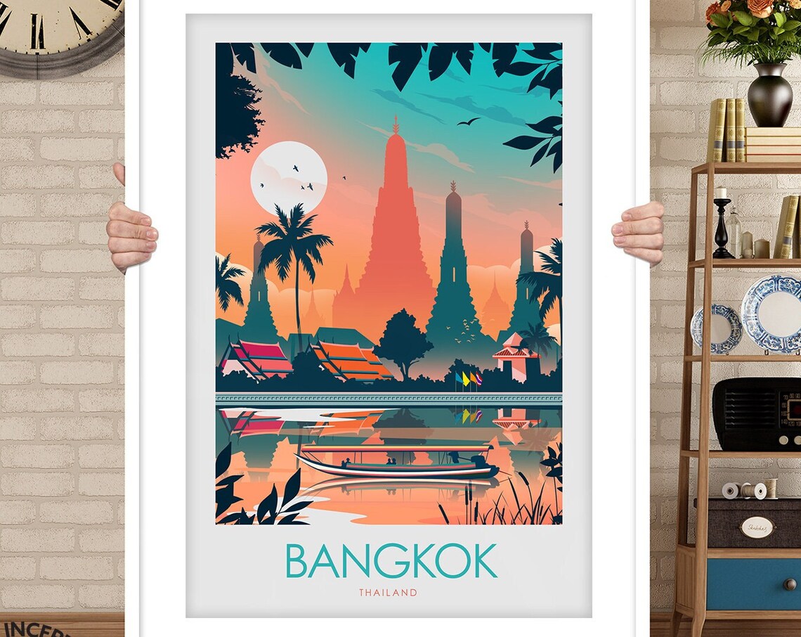 Bangkok Travel Poster, Thailand Travel Print - Image 3