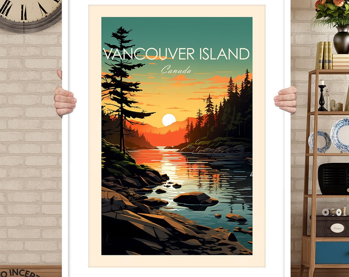 Vancouver Island Sunset Travel Poster, Canada Travel - Image 3
