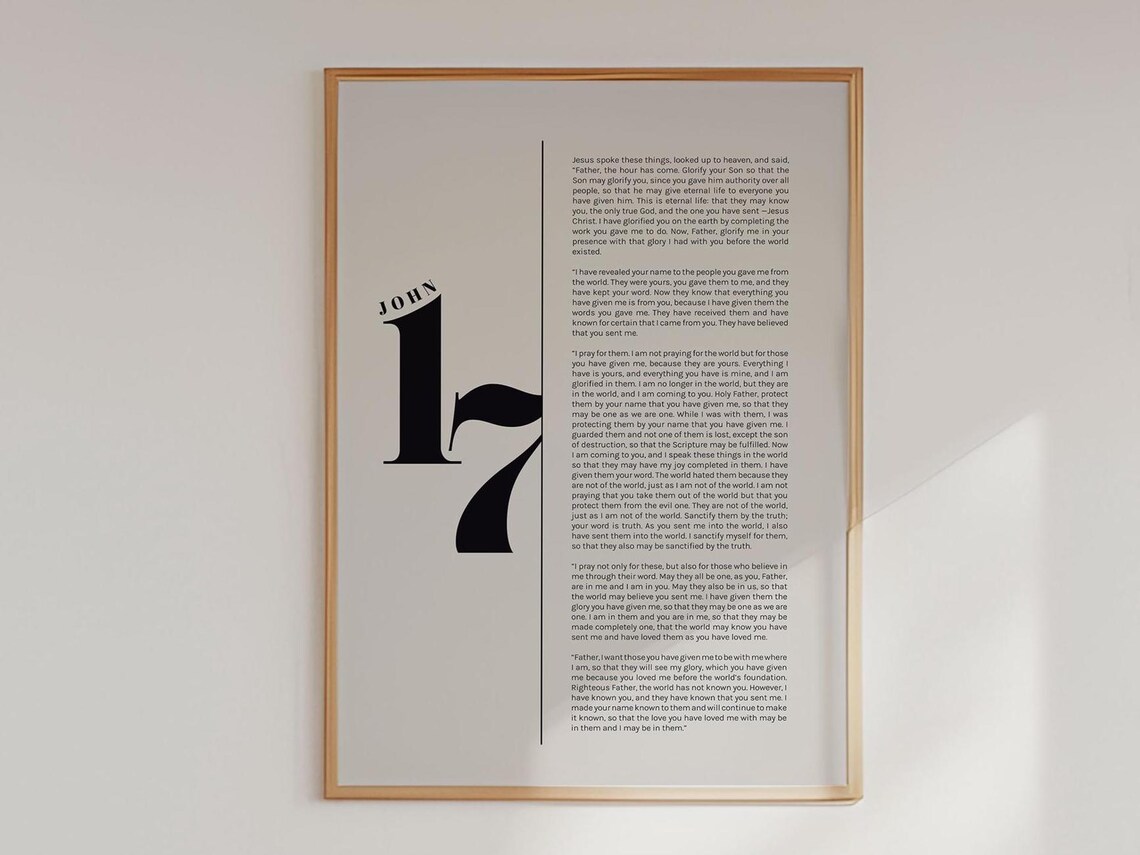 John 17 CSB Modern Bold Bible Verse Art Print