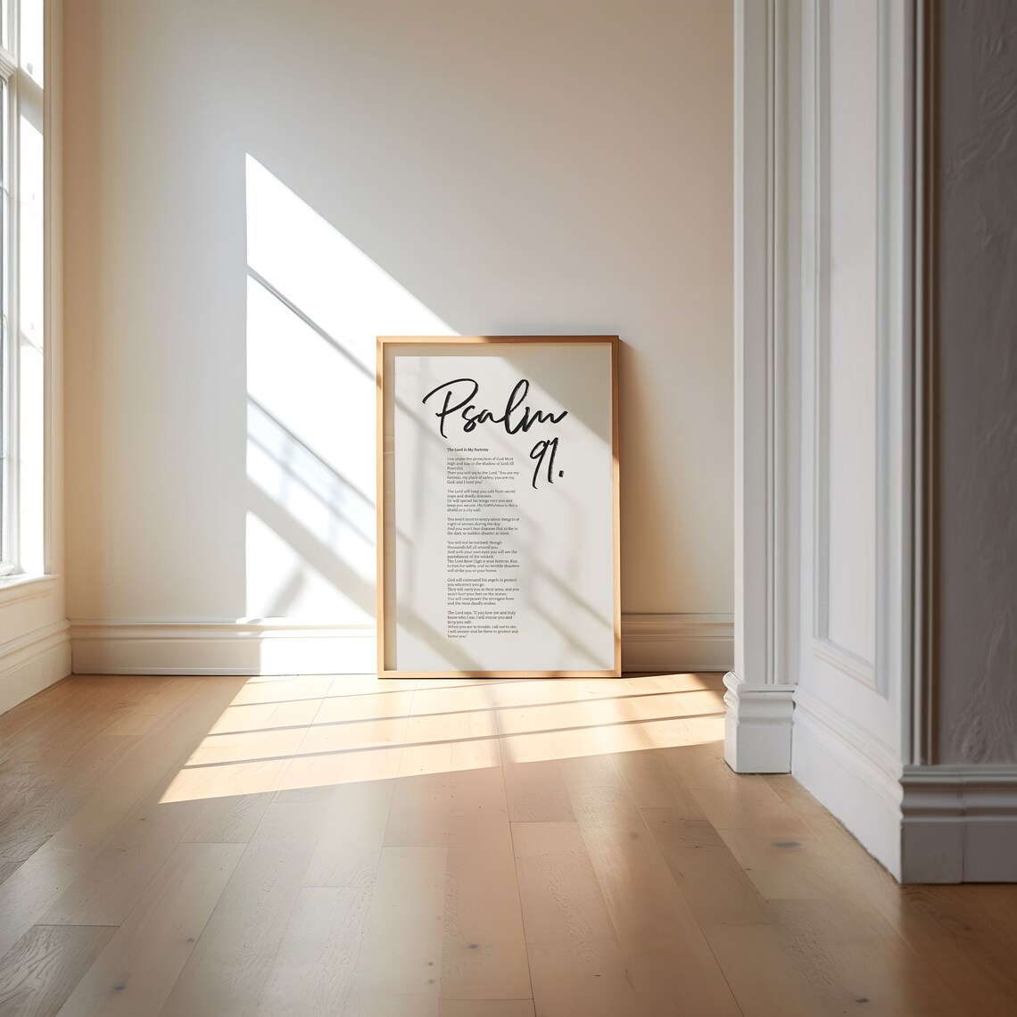 Psalm 91 Handwritten Scripture Art, Modern Typography - Image 3