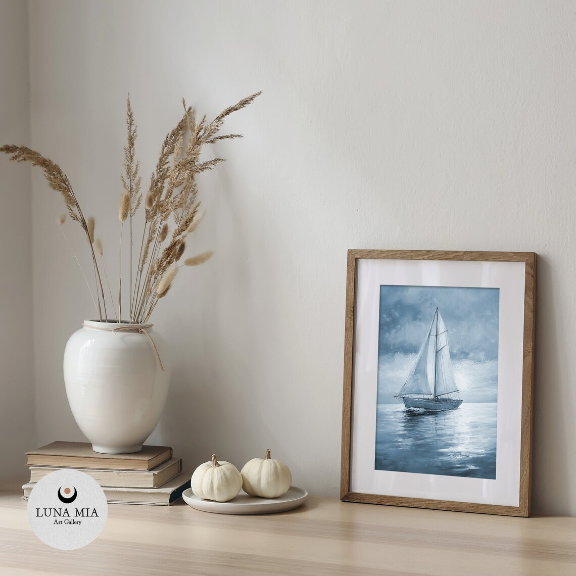 Tranquil Sailboat In Blue Ocean, Vintage Poster - Image 5
