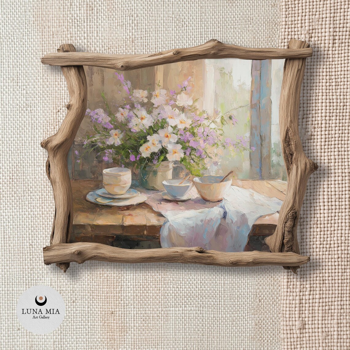Impressionist Teacup and Wildflower Still Life Bouquet Art Poster - Image 2