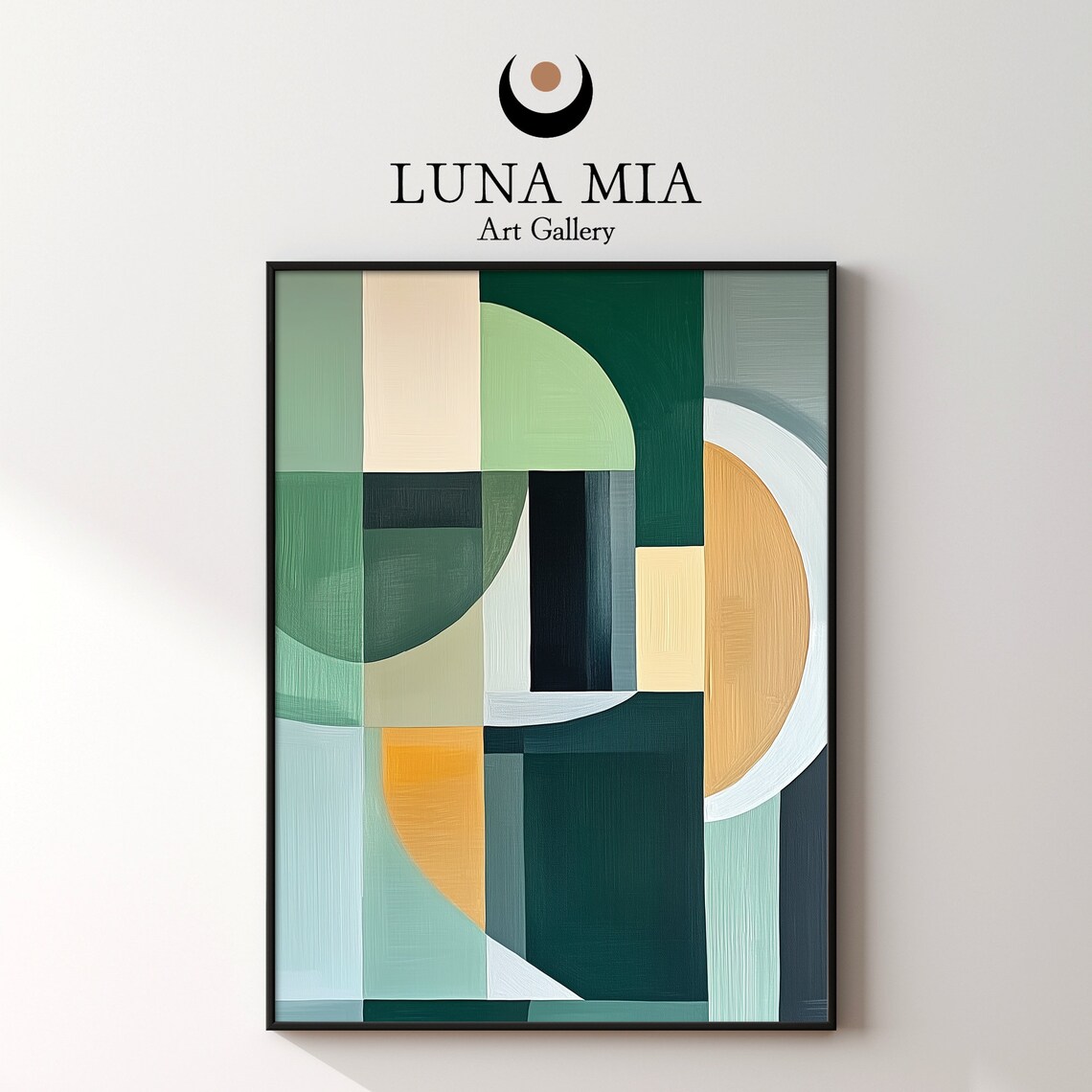 Green And Yellow Geometric Scandinavian Style Art Print