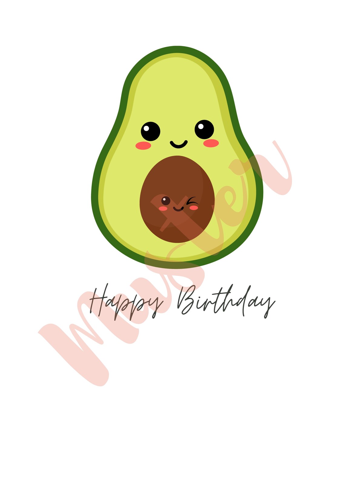 Money Gift For A Birthday Last Minute Gift Template Kawaii Instant Pdf File Gift Avocado - Image 3