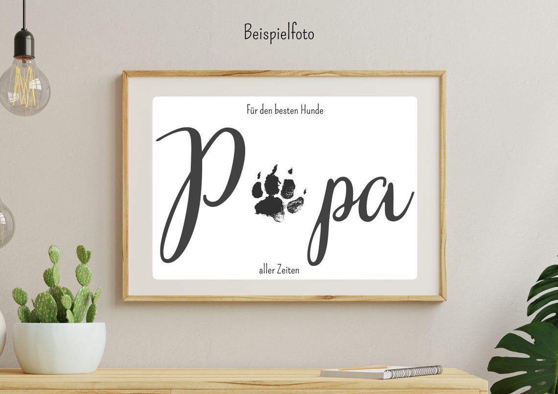 Dog Paw Papa German Best Dog Dad Ever Keepsake Gift Art Poster