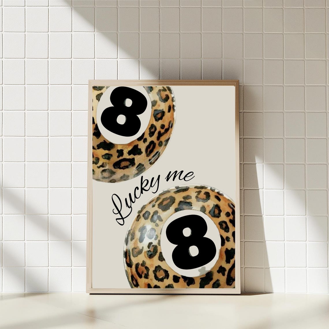 Leopard Print 8ball Wall Art Retro