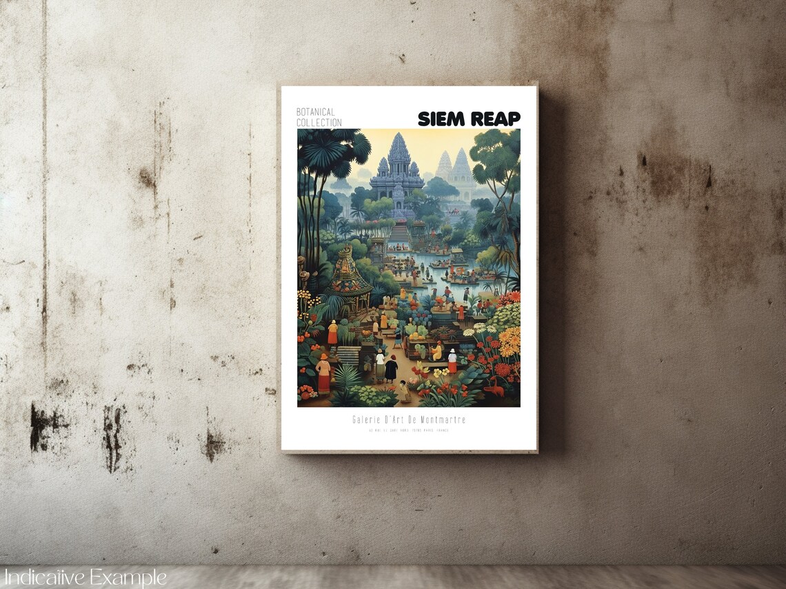 Siem Reap Botanical Collection Jungle Temple River Market Poster - Image 2