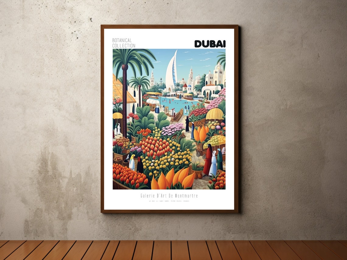 Dubai Botanical Collection Sail Tower Flower Market Art Poster