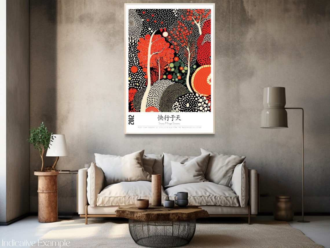 Starry Mirage Sonata 2012 Red Dot Tree Night Scene Art Poster - Image 3