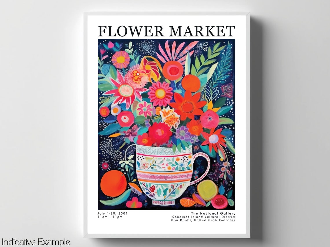 Flower Market Poster Flower Market Print Botanical Wall Art Exhibition Posters Prints Henri Matisse Vintage Flowers Floral Painting - Image 4