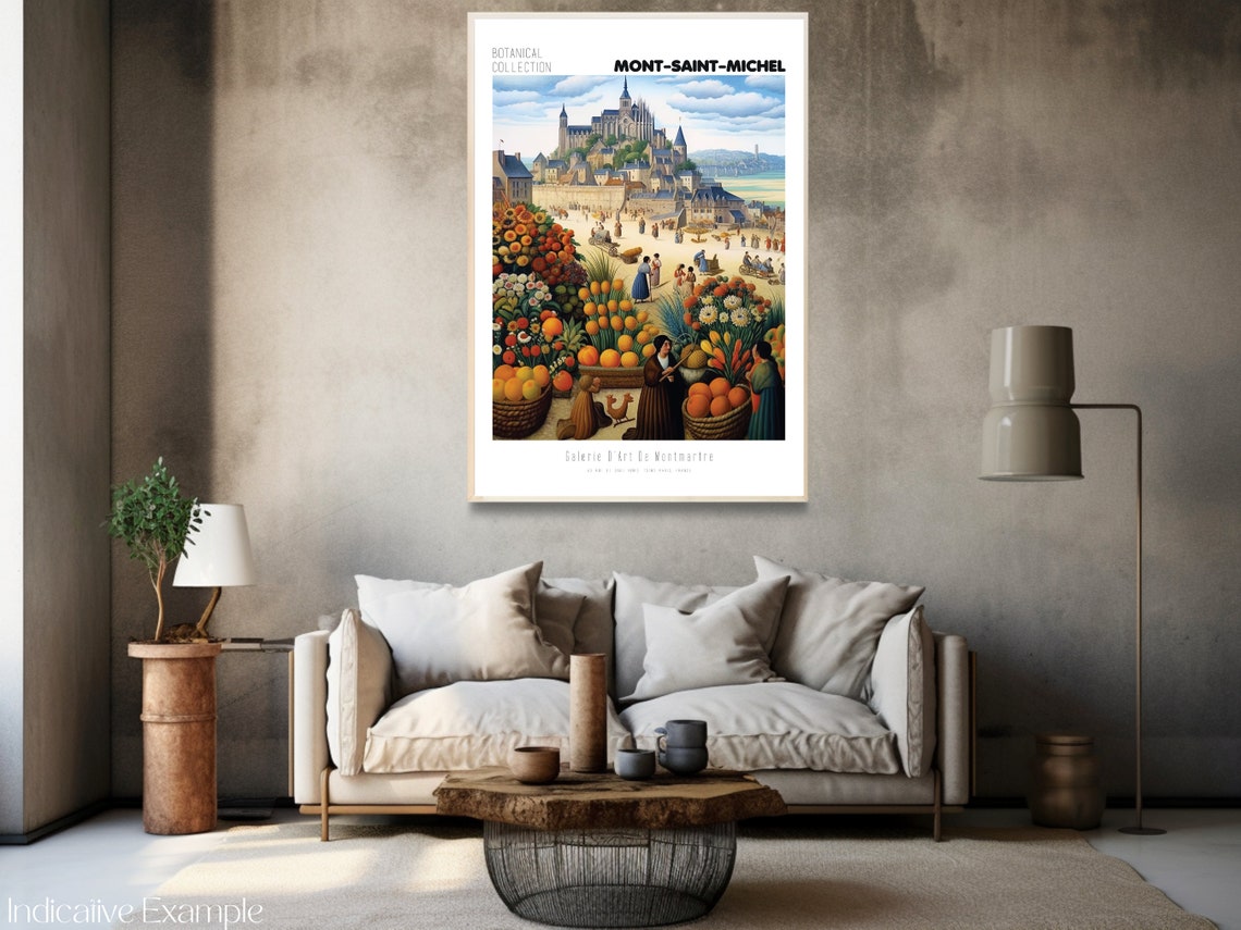 Mont Saint Michel Print Mont Saint Michel Vintage Poster Mont Saint Michel Wall Art Henri Rousseau Flower Market Poster France Poster - Image 3