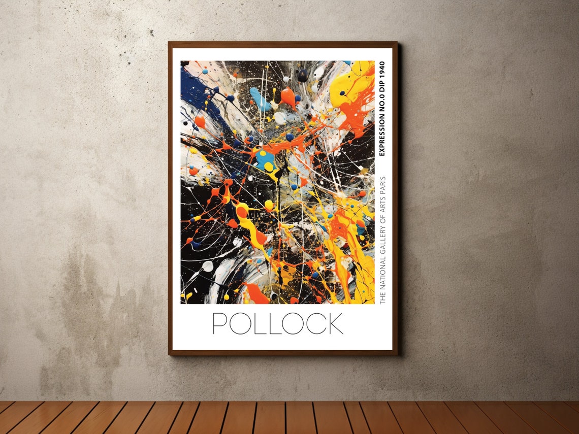 Pollock Expression No 0 Dip 1940 Black Background Splatter Art Poster