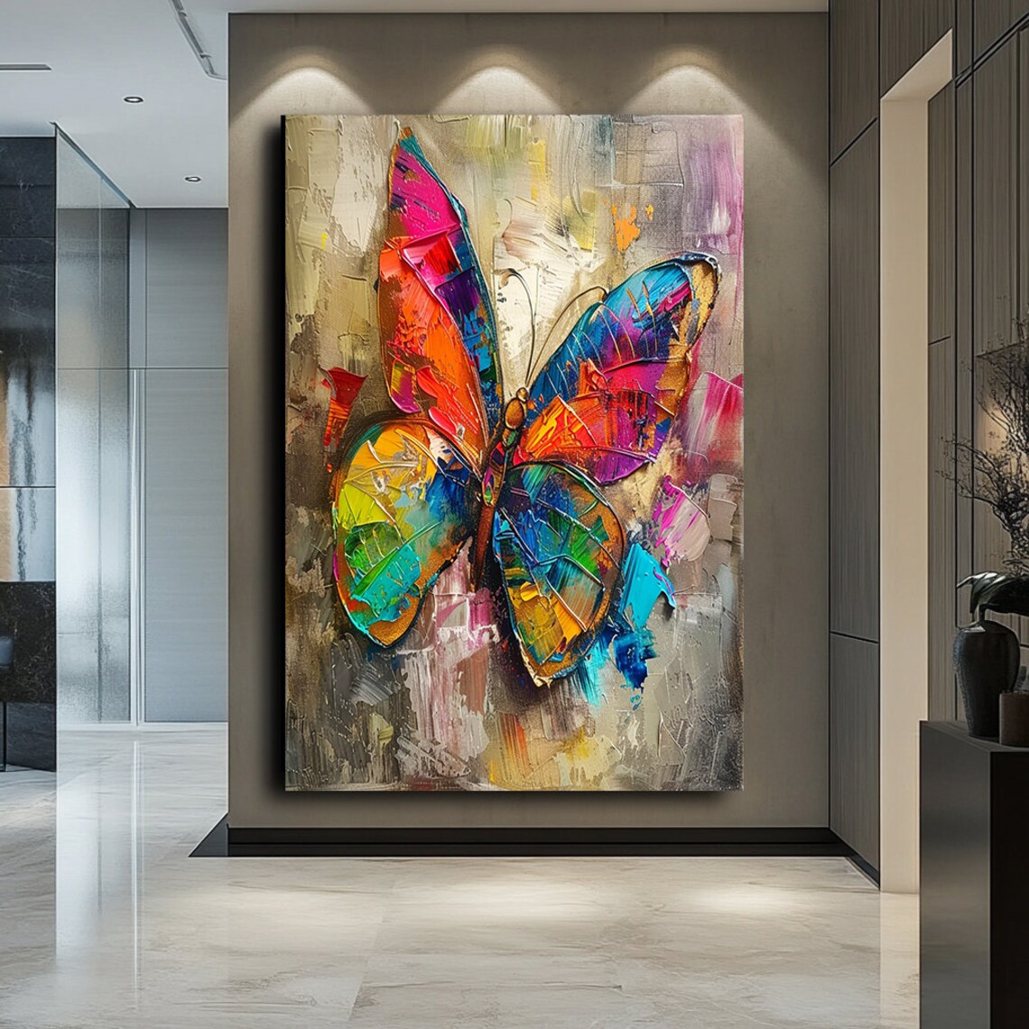 Colorful Butterfly Art Print, Modern Nature Decor
