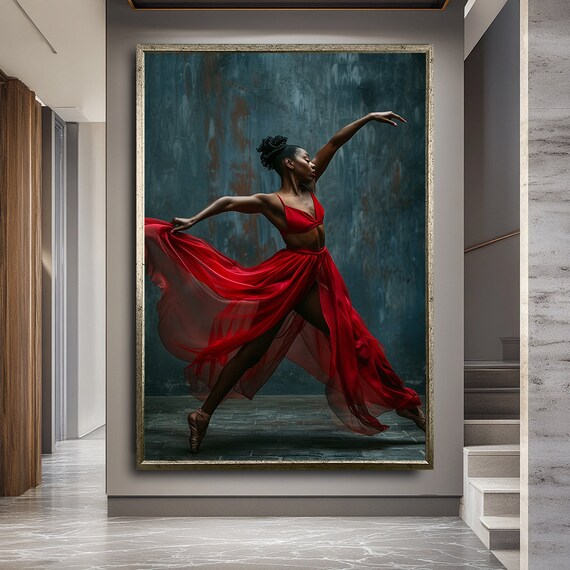 African Ballet Wall Art African Ballerina Art Dance Print Graceful Dance Artwork Elegant Wall Decor For Home Wall Art