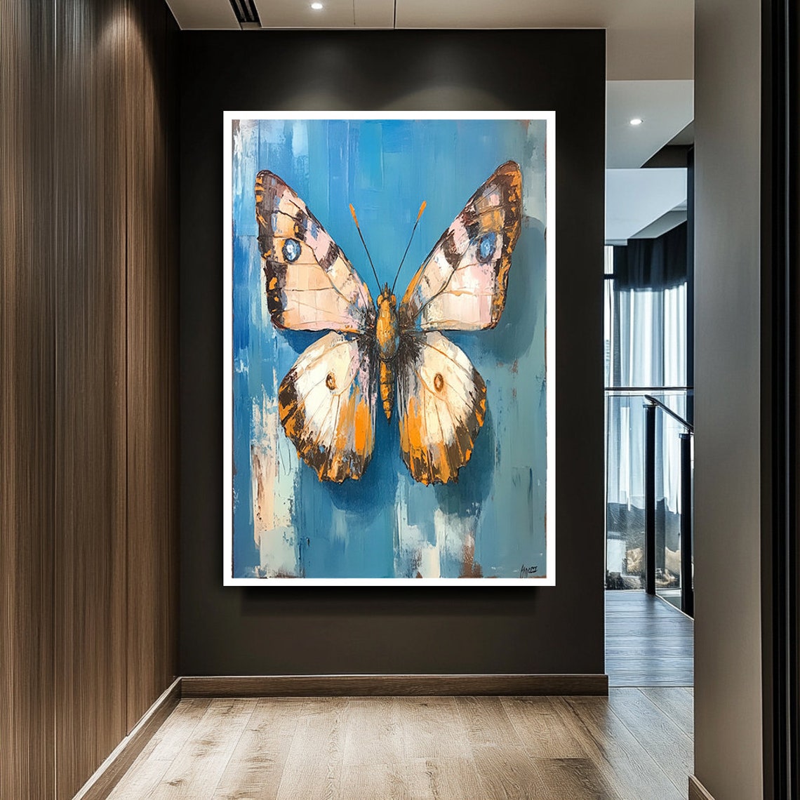 Colorful Butterfly Wall Art Nature Inspired Modern Decor Vibrant Butterfly Painting