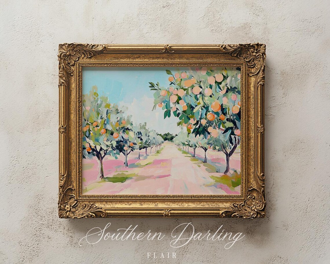 Florida Orange Grove Art Print, Grandmillennial Style - Image 2
