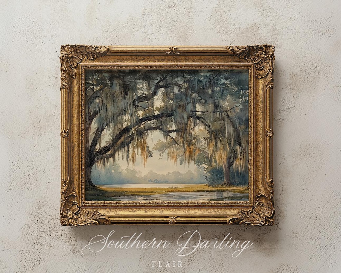 Live Oaks Southern Landscape Art Print, Savannah - Image 2