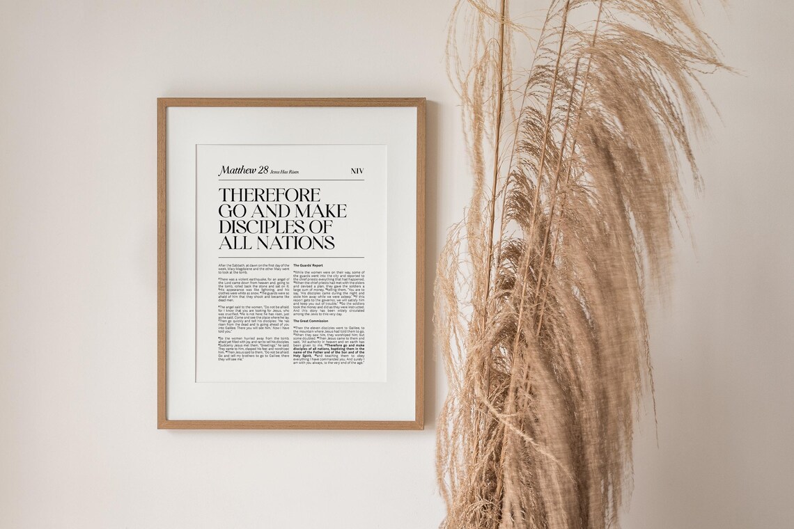 Matthew 28:19 Bible Verse Poster, Christian Wall Art - Image 4