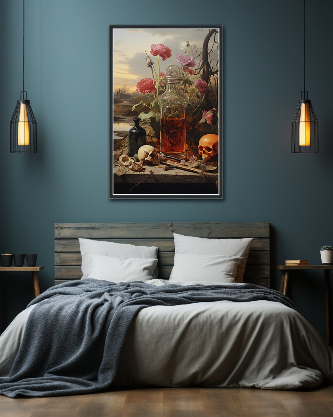 Vanitas Still Life, Whimsy Goth Gothic Art Print - Image 3