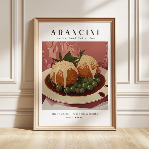 Arancini Art Print Italian Street Food Poster Kitchen Wall Decor Foodie Gift