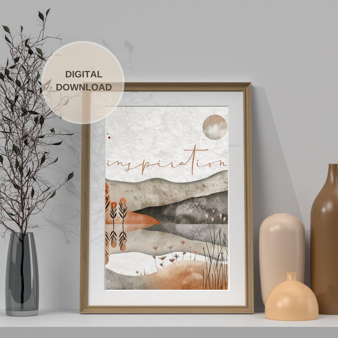 Inspiration Neutral Landscape, Boho Minimalist Poster - Image 3