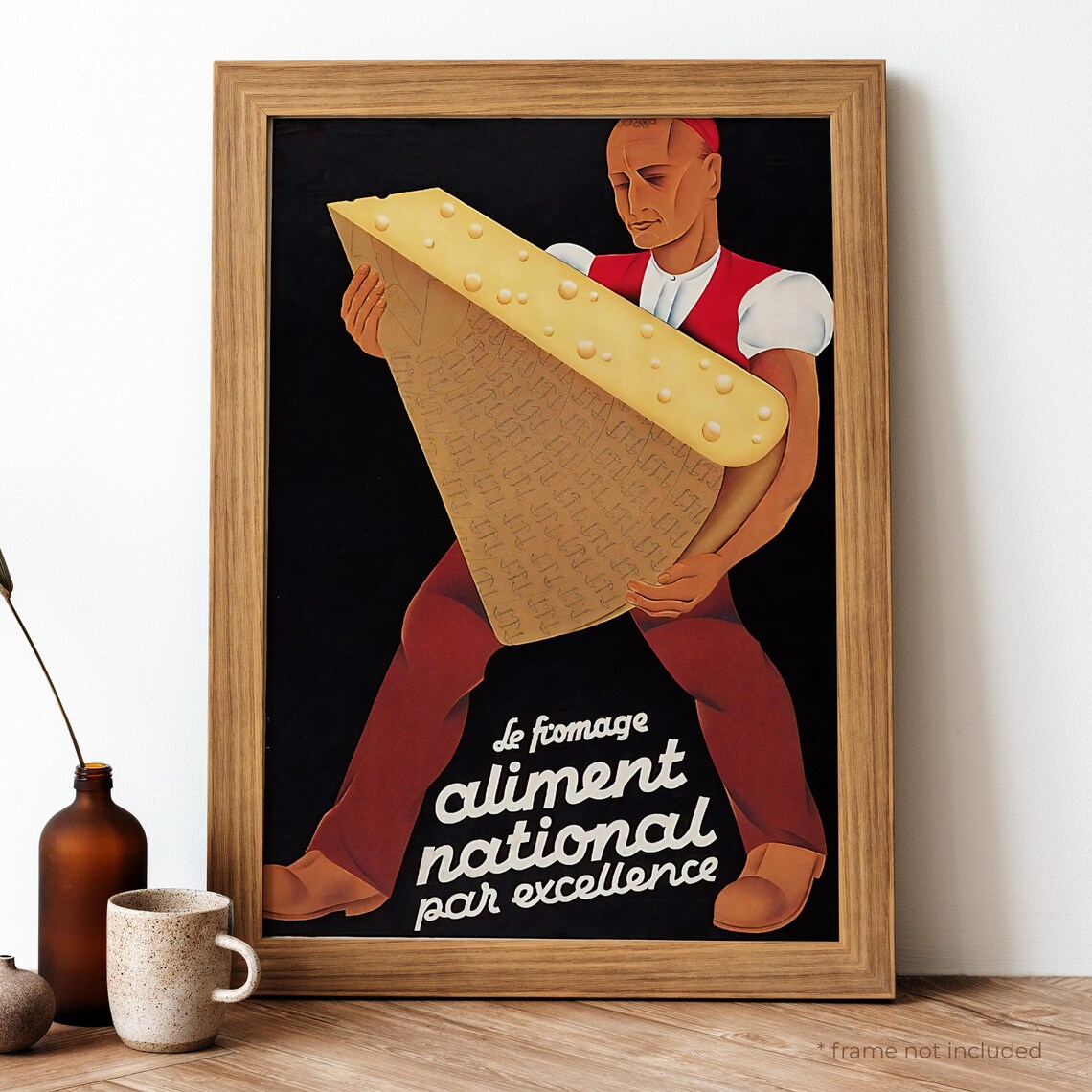 Cheese Vintage Poster, French Food Retro Print