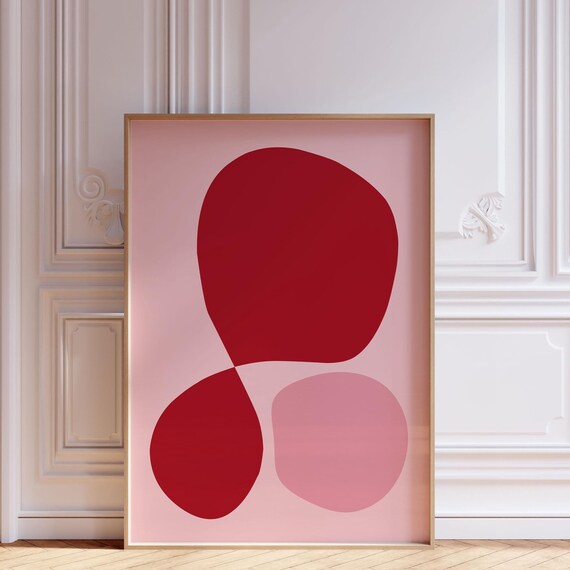 Minimalist Abstract Wall Art Modern Poster Bold Color Artwork Large Size Print For Living Room