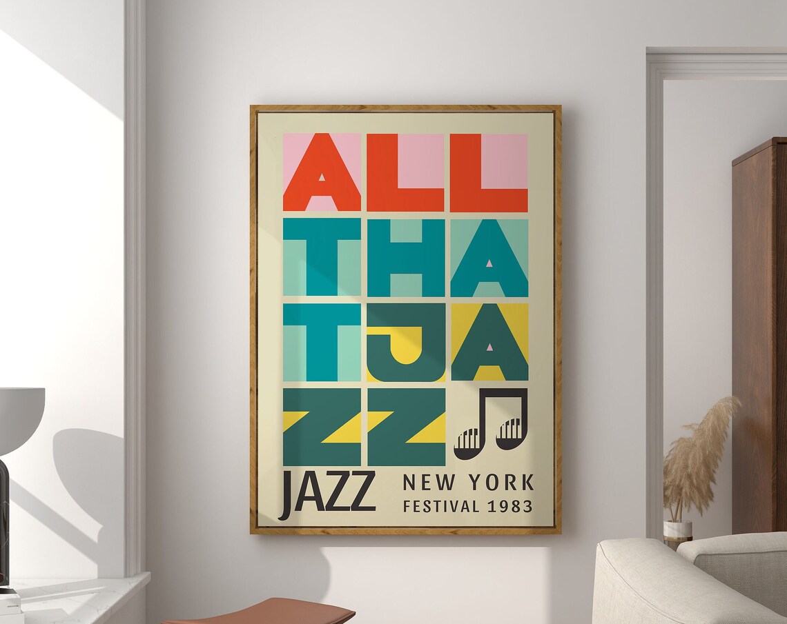 Jazz Festival Mid Century Modern Wall Art Print