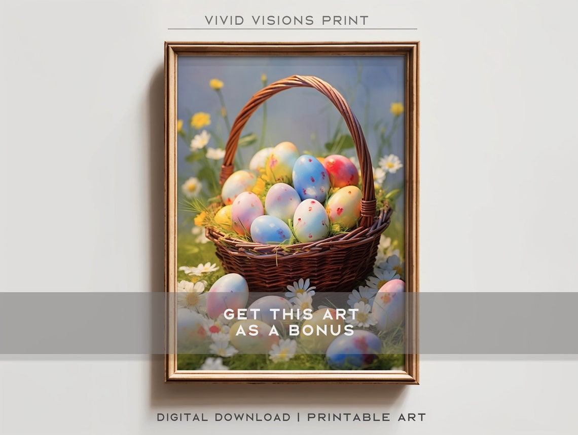 Decorated Easter Eggs Botanical Green Teal Spring Art Poster - Image 2