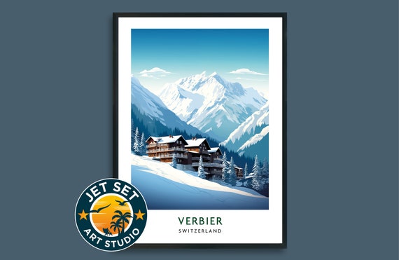 Verbier Ski, Switzerland Travel Poster