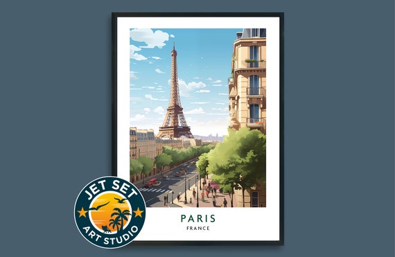Eiffel Tower Paris France Travel Print Wall Art City Poster Hanging Home Dcor Gift Lovers Framed Unframed Canvas