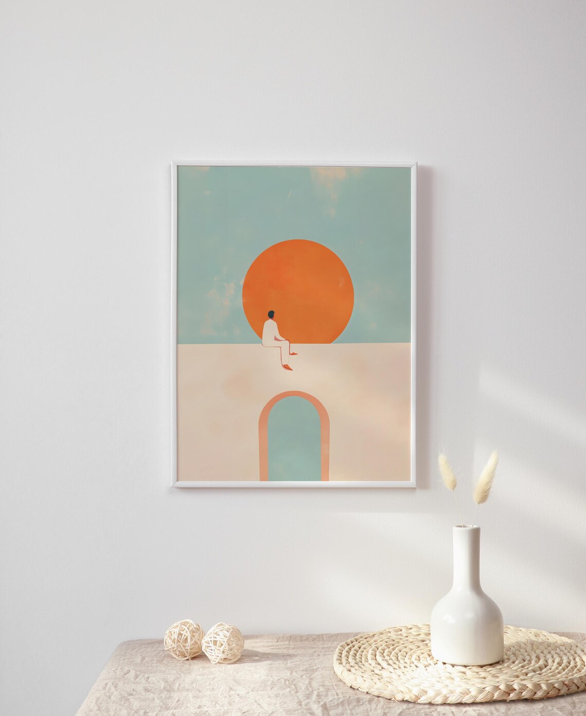 Minimalist Abstract Sunset Wall Art Abstract Sun Art Modern Wall Decor Minimal Art Print Minimal Sunset Art Contemporary Architecture Art - Image 2