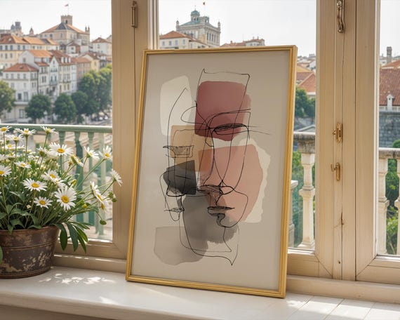 Modern Abstract Line Art, Minimalist Boho Decor
