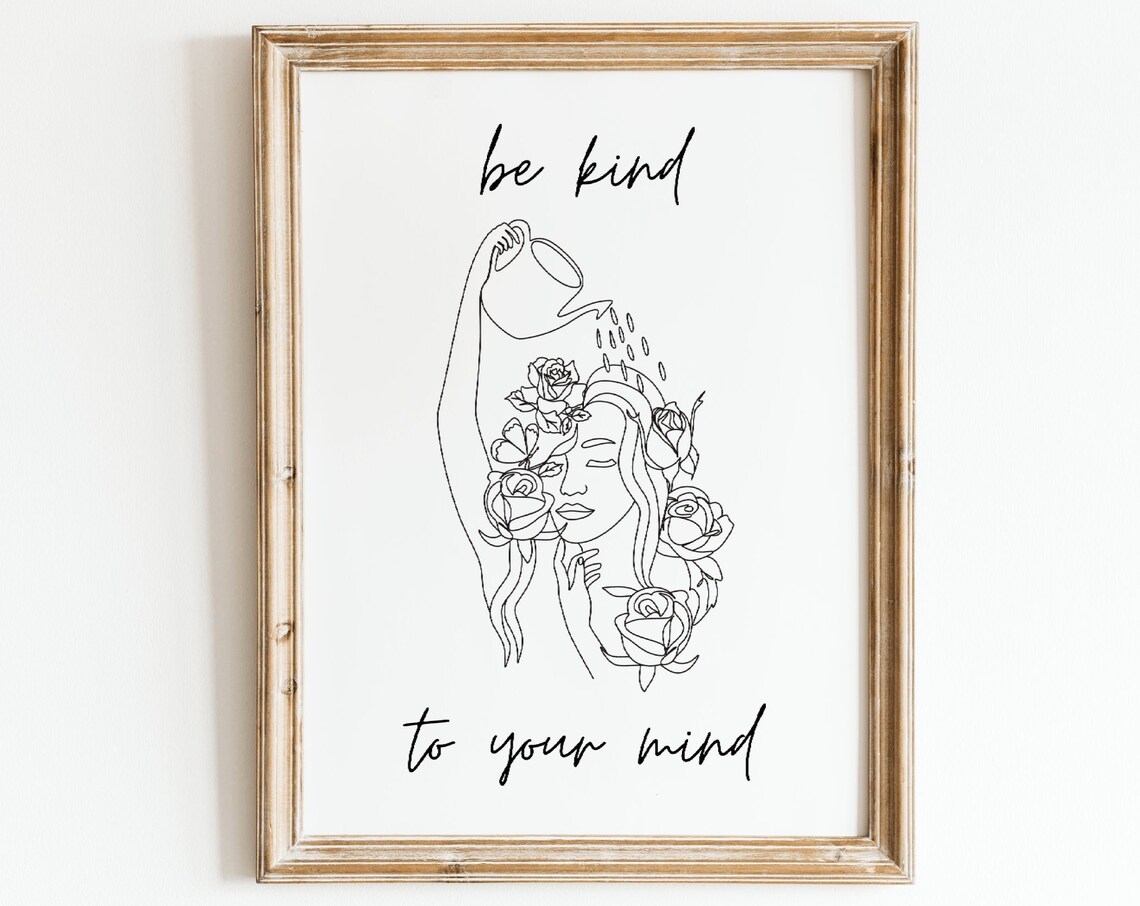 Be Kind To Your Mind Minimalist Quote Art Print - Image 2