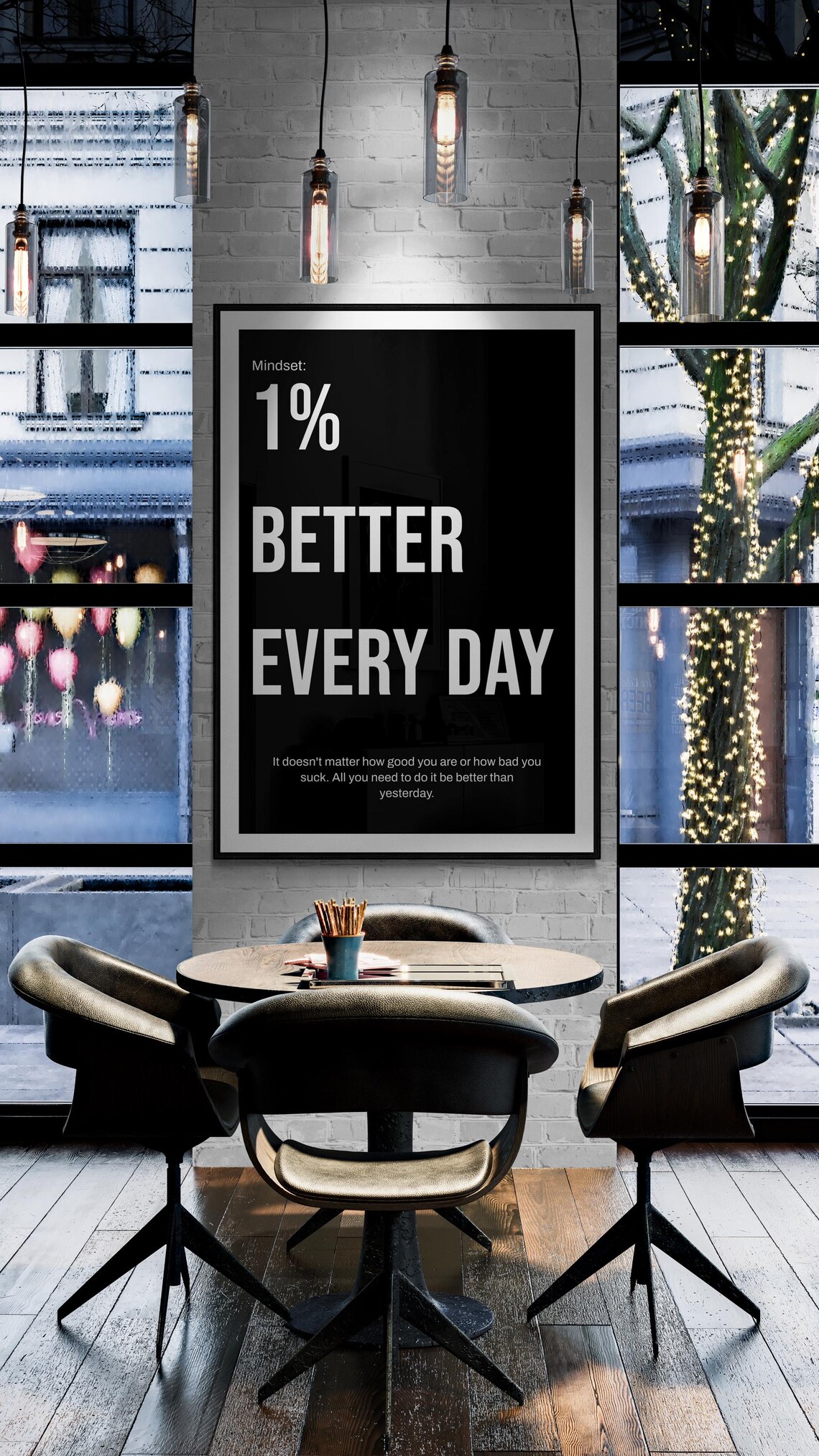 One Percent Better Every Day Mindset Growth Quote Poster Design - Image 2
