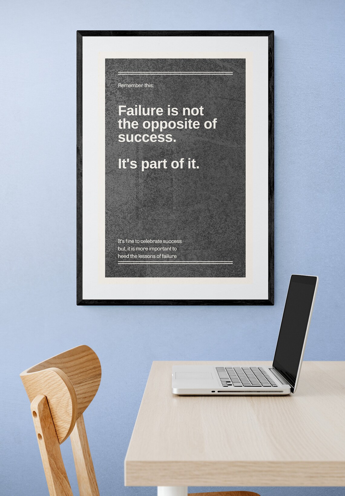Failure Is Part of Success Motivational Resilience Quote Poster - Image 2