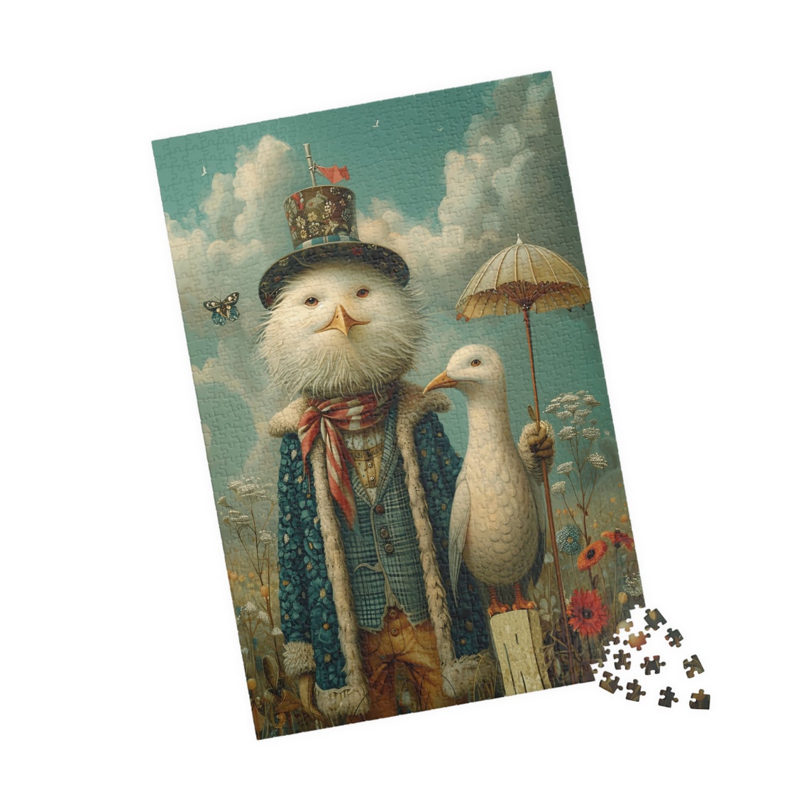 Fancy Albatross in a Victorian Coat Holding a Tiny Red Flag Poster - Image 4